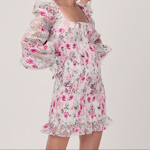 For Love And Lemons Dresses & Skirts - LOVELL BURNOUT SMOCKED MINI DRESS FROM FOR LOVE & LEMONS